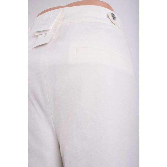 Veronica Beard Womens Elsbury Flared Pants Seamed Off White Ivory Sz US 14 New - Picture 6 of 9